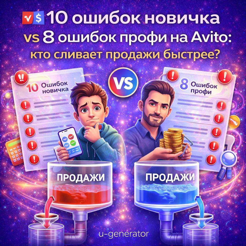 🆚 10 ошибок новичка vs 8 ошибок профи на Avito